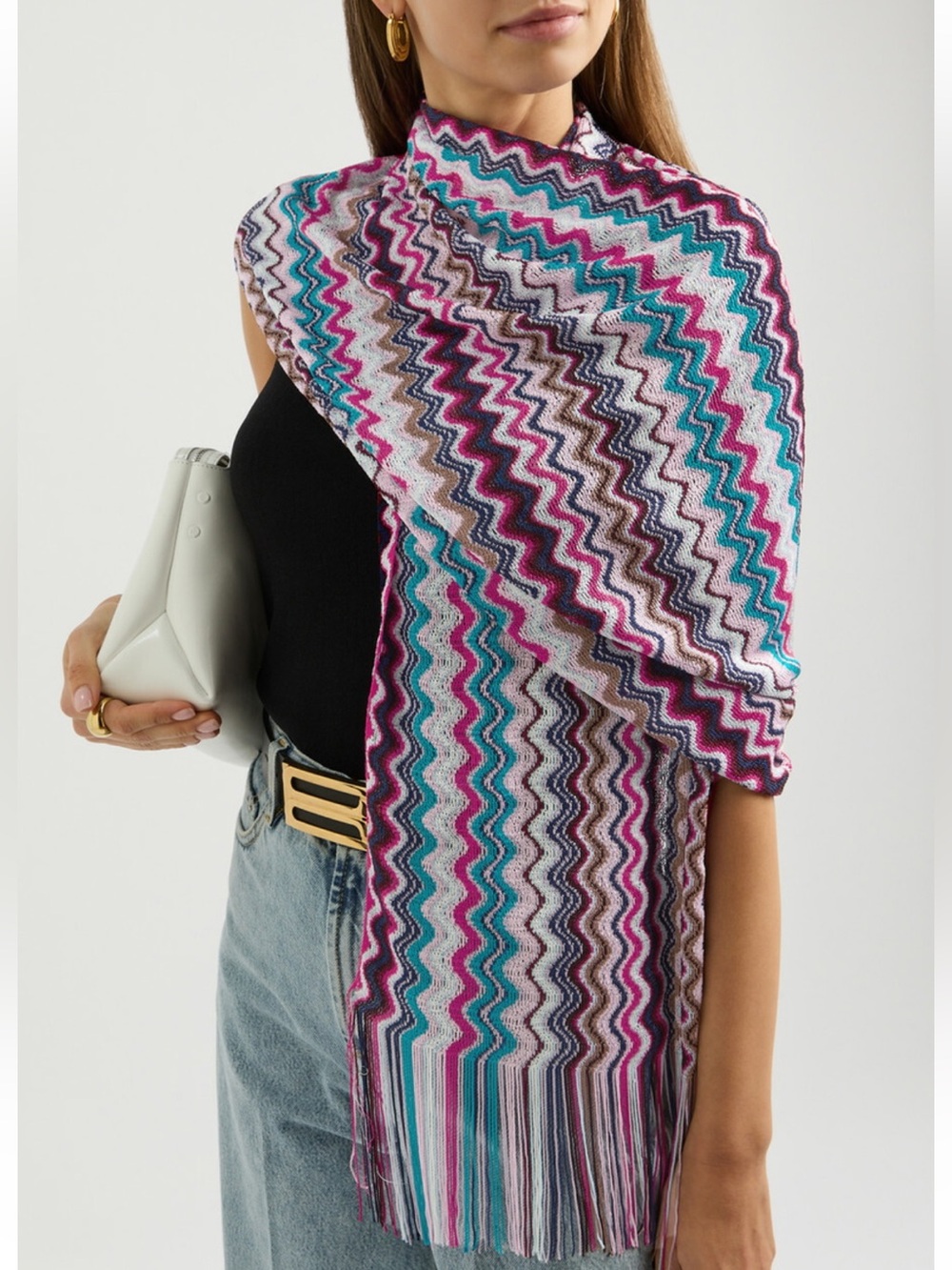 NWT Missoni Iconic Zig Zag Poncho Shawl Scarf